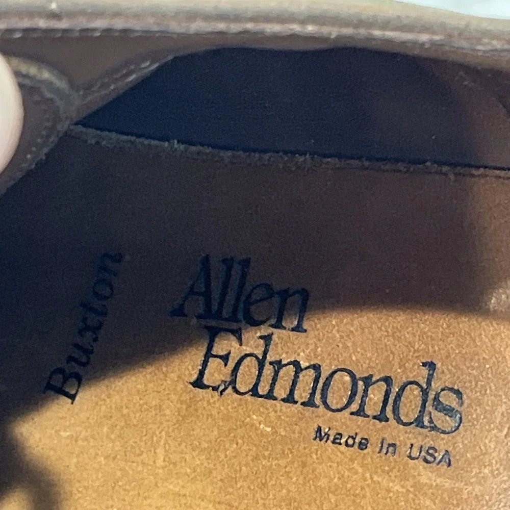 Allen Edmonds Buxton Oxford 11.5 D Cap Toe Burnished Brown Combed Leather‎